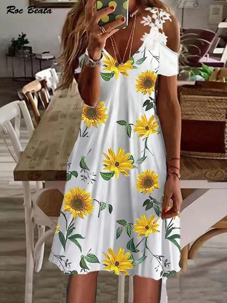 Off Schulter Kleid Frauen Sommer Sexy V-ausschnitt Kurzarm A-Line Maxi Kleider Weibliche Strand Party Lange Kleid Casual Robe Vestidos