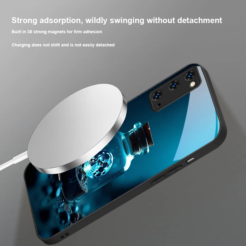 Фото Dream Bottle Universe для Magsafe Samsung S 25 S8 S9 S10 S20Ultra S21 Pro S22 Plus S23 FE S24 Ultra S25 Edge Glass Чехол для телефона №5