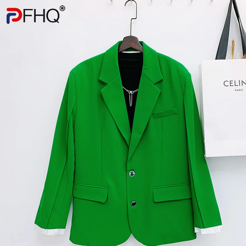

PFHQ Autumn Men's Korean Ins Blazers Handsome Loose Simple Fashionable Business Solid Color Personality Chic Suit Coat 21Z1351