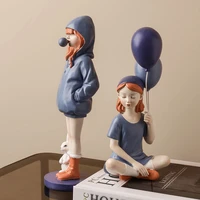 nordic home decoration accessories balloon girl statues modern decoration living room christmas decorations for home girl gifts