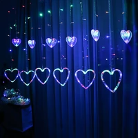 2 5m bedroom decorative heart curtain lights fairy tale christmas garland lights outdoor wedding new year decorative lights