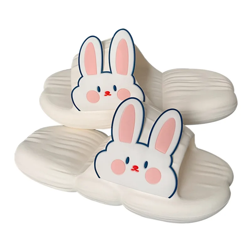 2022 New Cute Female Summer Student Rabbit Slippers At Home Stepping On Shit Sense Deodorant Sandals Soft Thick Bottom Shoes