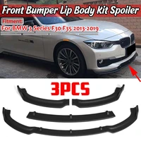 3pcs zwartcarbon fiber auto voorbumper lip splitter body kit bumper lip deflector lippen voor bmw 3 serie f30 f35 2013 2019