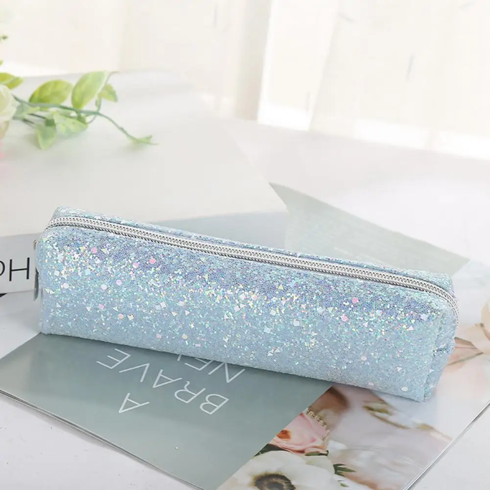 

Easy-to-use Pencil Case with Zipper Closure Stylish Glitter Sequin Pencil Case Capacity Storage Pouch for School for Durable