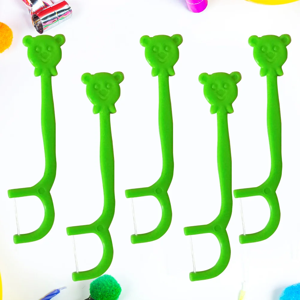 

100 PCS Super Fine Toddler Toothpick Dispenser Dental Picks Threader Kids Floss Charcoal