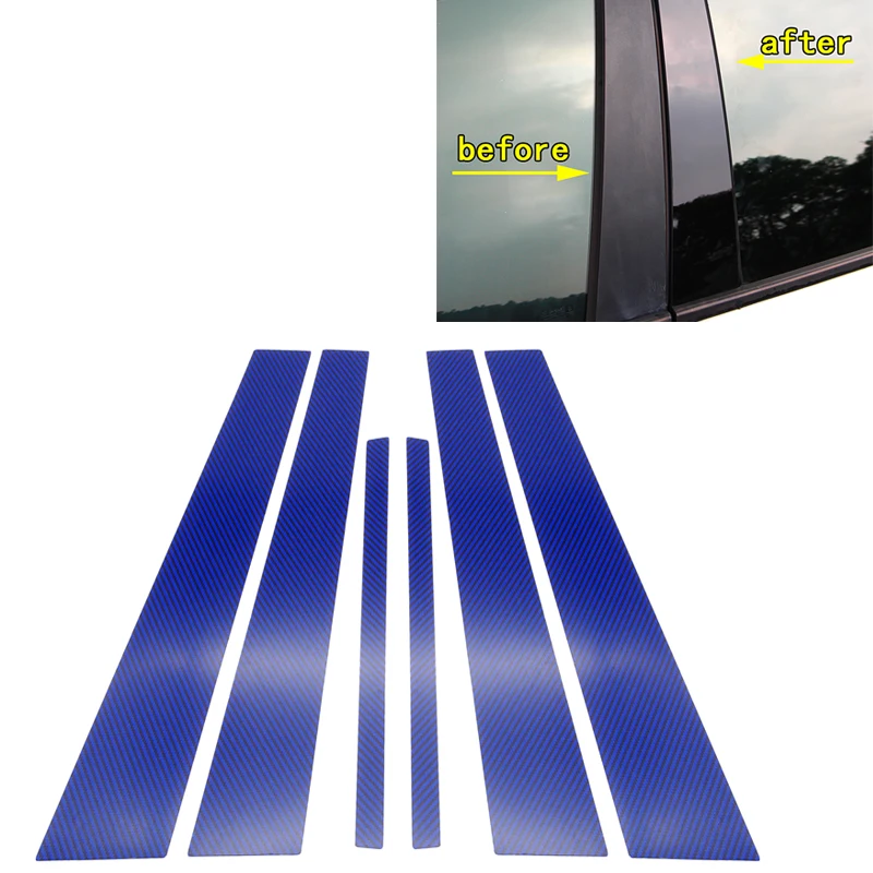 

Car Mirror Window Pillars Posts Strip Stickers Carbon Fiber Auto Cover Trims Decorative Accessories for Honda Civic 2005