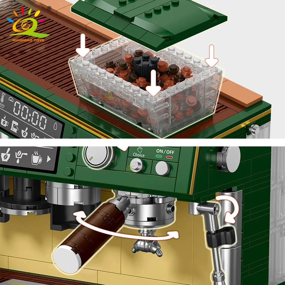 928PCS Классическая кофеварка модель строительные блоки Городские друзья