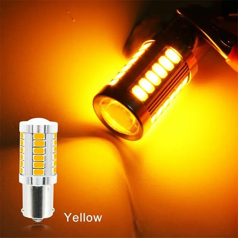 

PY21W Yellow LED 33SMD BAU15S BA15S 1156 CanBus Bright Car Bulb Signal 12V UK