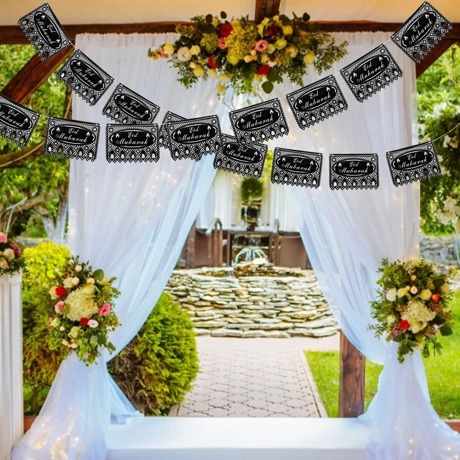 

Muslim Flag Festival High-end Hollow Party Banner