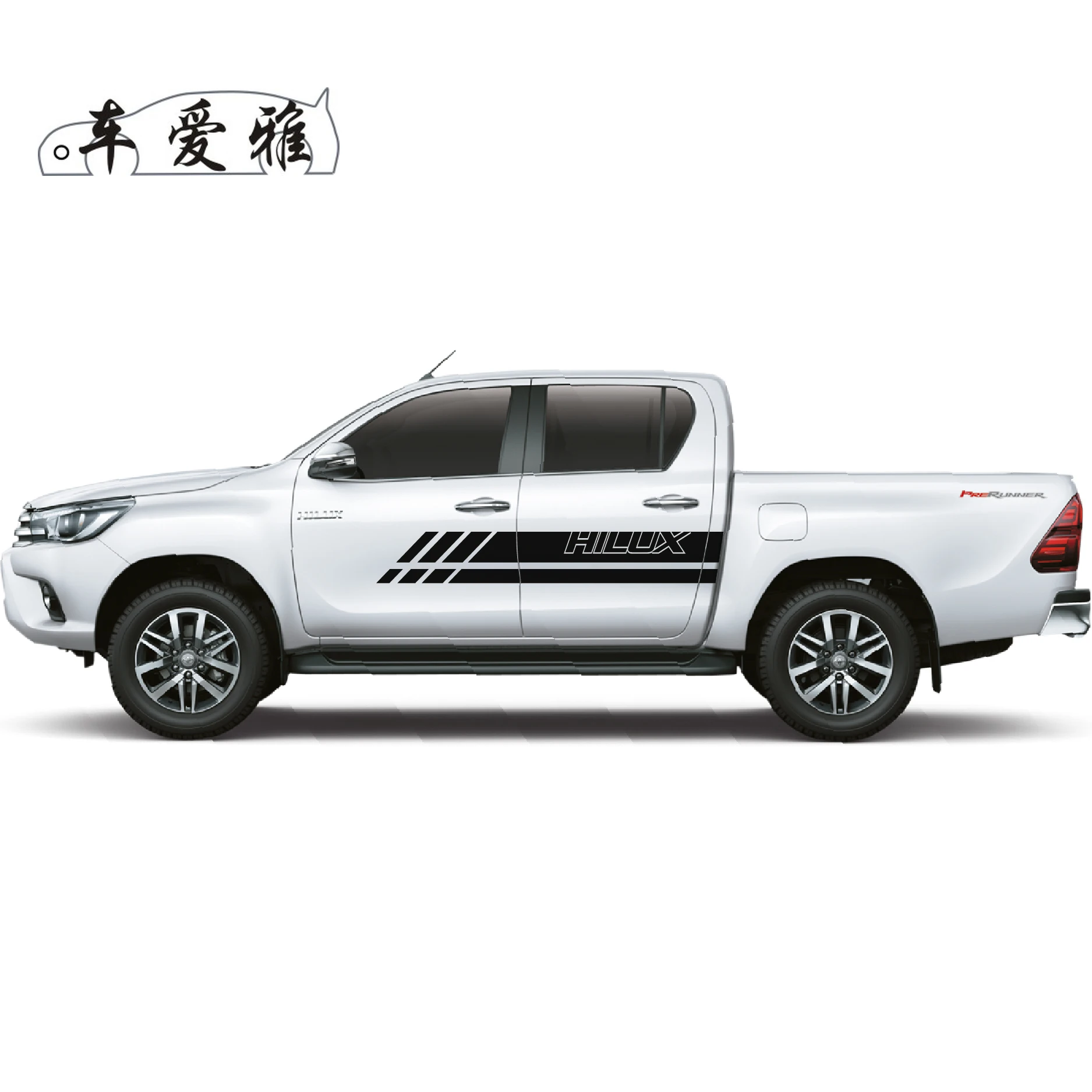 

2 шт., градиентные наклейки на автомобиль hilux
