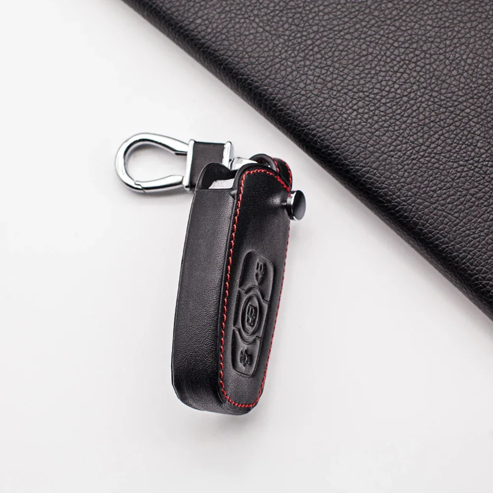 Модный мужской чехол для автомобильного ключа из натуральной кожи с 3 кнопками