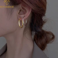 xiyanike new style 2022 smooth exquisite big circle hoop earrings for women luxury girl fashion trendy jewelry accessories