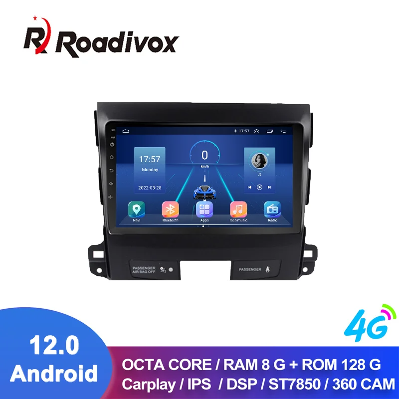

9"Android 12 Car Radio For Mitsubishi Outlander 2006-2011 Peugeot 4007 Carplay GPS Navigation Multimedia Player Stereo Head Unit