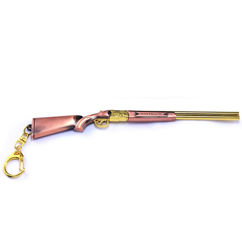 17cm S686 Double Barrel Shotgun Playerunknown's Battlegrounds PUBG CSGO Game Peripheral Full Metal Firearm Weapon Model Keychain - купить