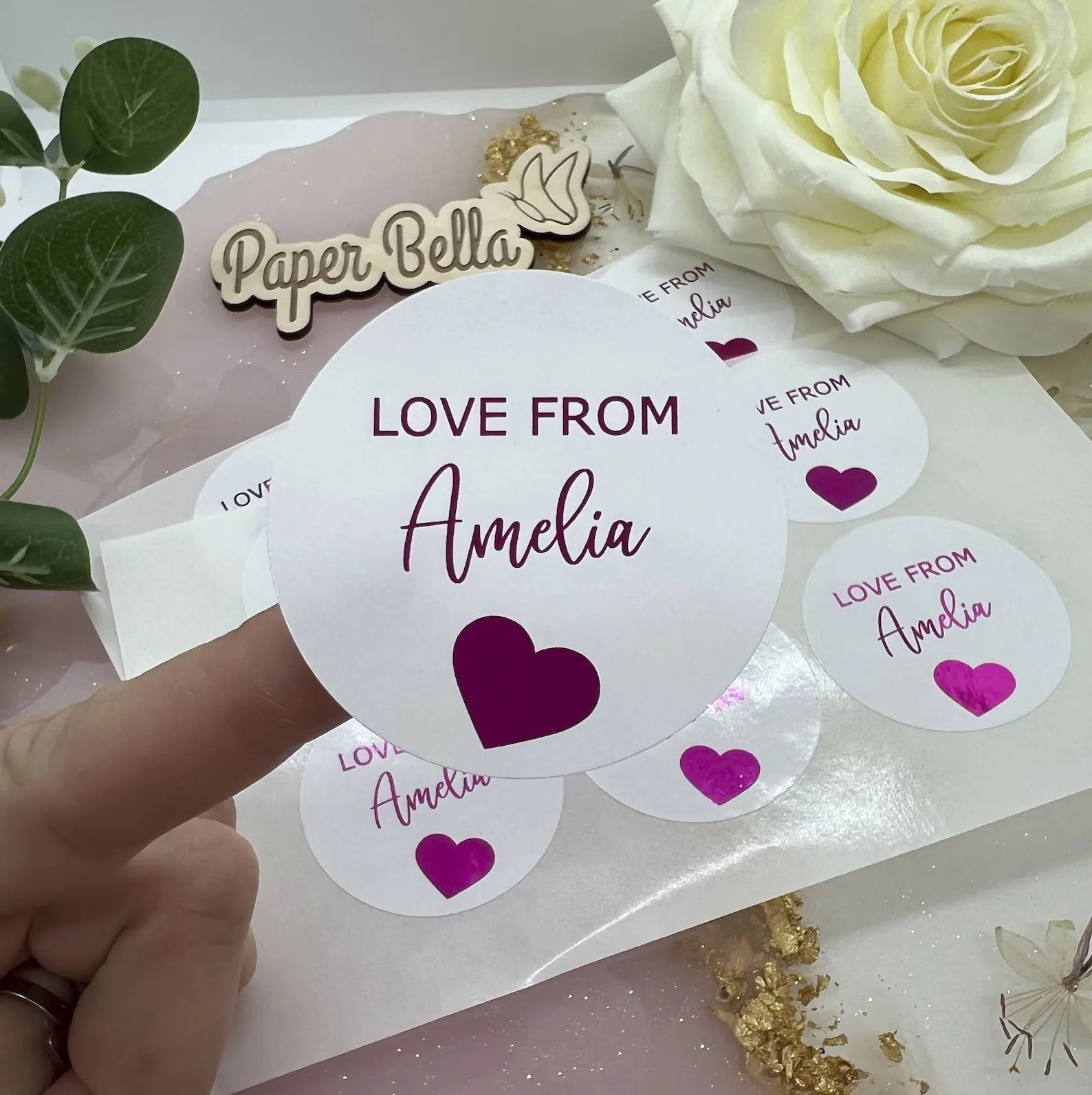 Фото 500 Uds pegatinas personalizadas y logotipo personalizado caja de regalo de cumpleaños de boda pegatinas DIY tus panorama pegatin №1