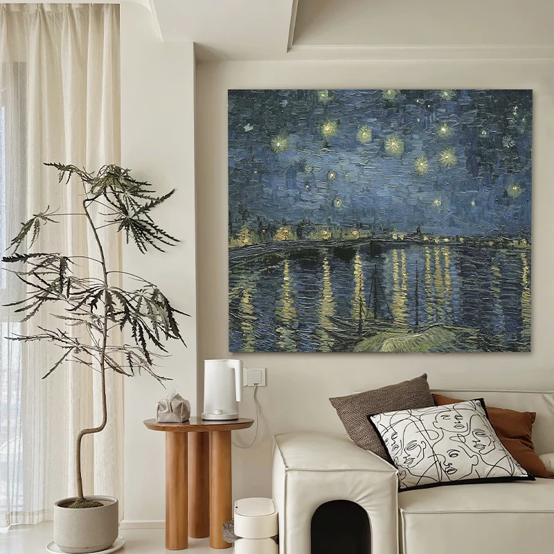 Элегантная синяя галактика настенная картина маслом без рамы водонепроницаемая