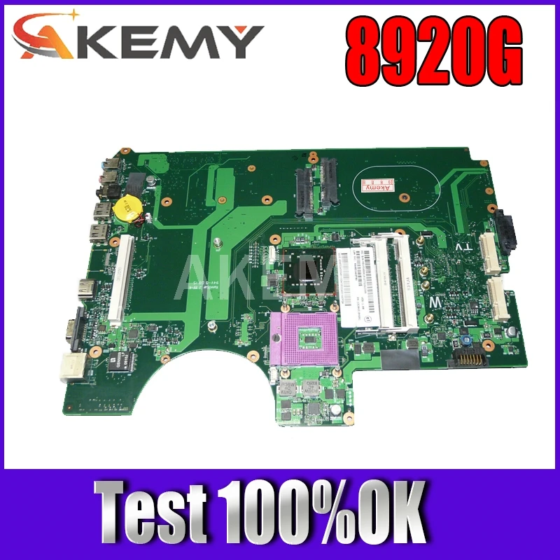 

Akemy For Acer sapire 8920G 8920 Laptop Motherboard DDR2 Free CPU MBAP50B001 6050A2184601-MB-A02 MAIN BOARD