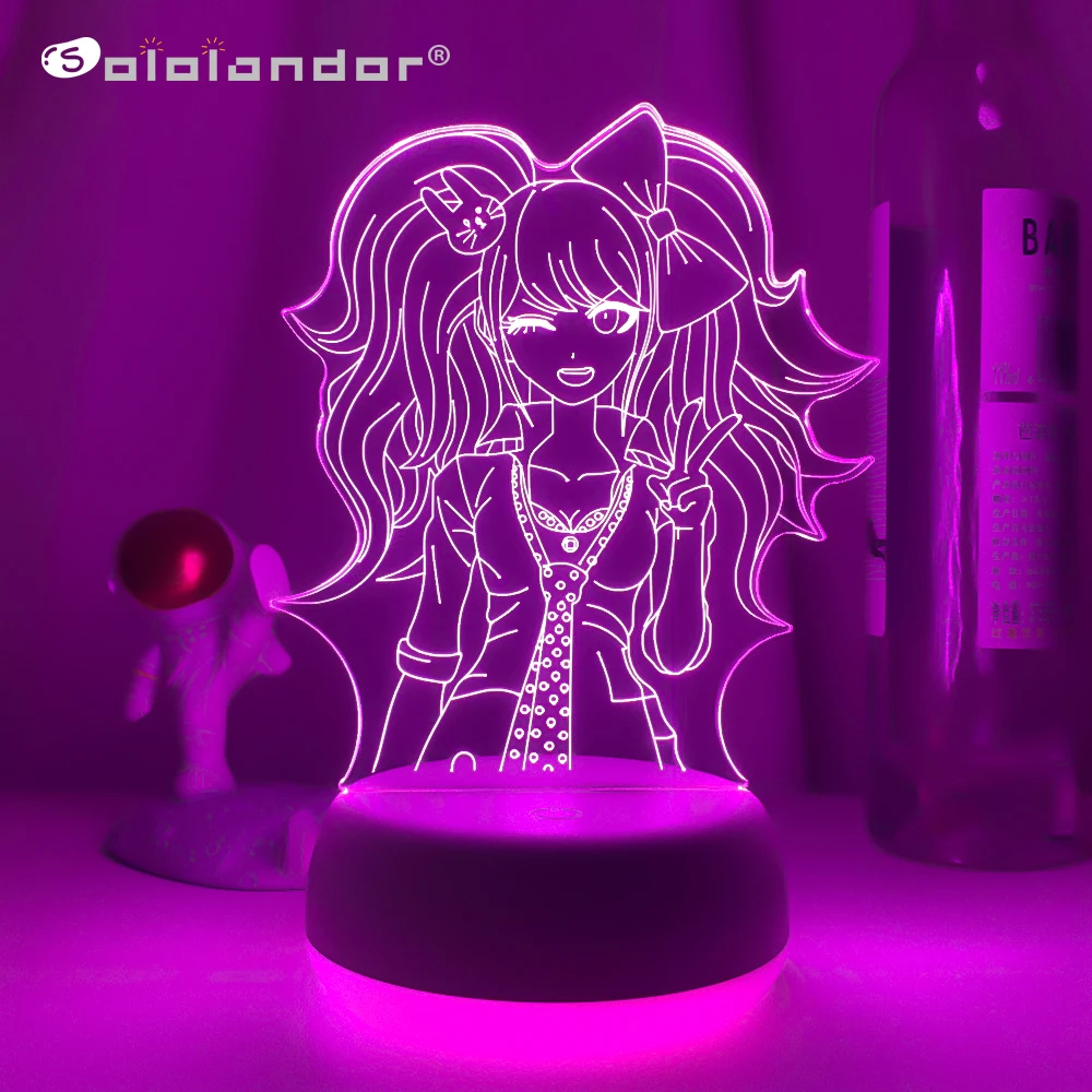 Danganronpa Junko Enoshima Led Night Light Lamp for Room Decor Kids Child Gift Danganronpa Acrylic Desk Lamp Junko Enoshima