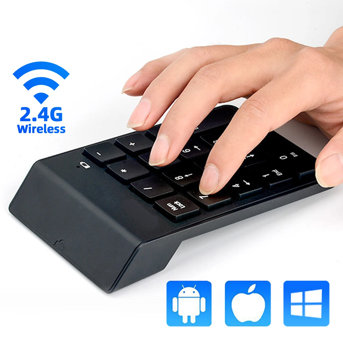 

Protable Mini Wireless Numeric Keyboard 2.4GHz Numpad 18 Keys Digital Pave numpad for Accounting Teller Laptop Notebook Tablets