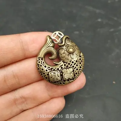 

Exquisite antique pure copper rich and auspicious year with fish small ornaments