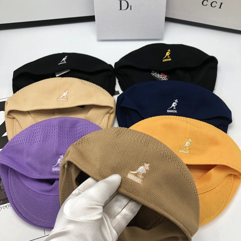 

Summer Kangol Berets Classic Unisex British Style Painter Hat Knitted Breathable Beanies Men Women Casual Artist Hat Gorros