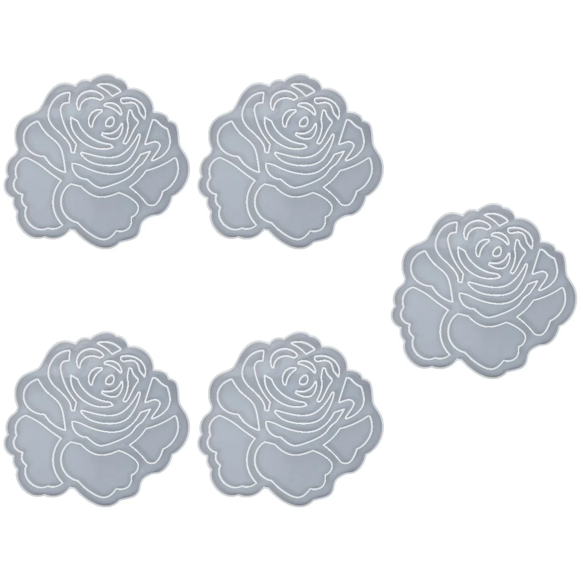 

5pcs Rose Ornament Silicone Mold Rose Shape Pendant Mold Rose Silicone Mold for Resin Crafts