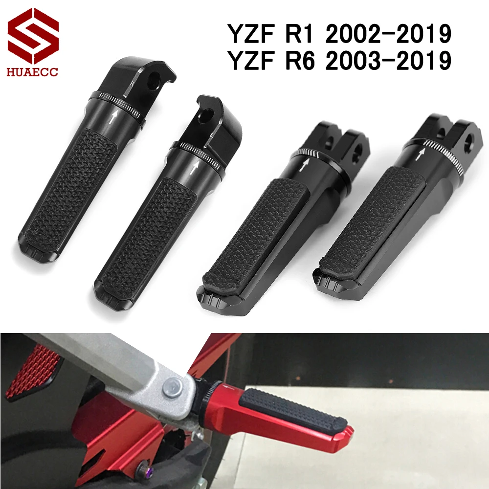 

Motorcycle Front and Rear Footrests Foot Pegs for Yamaha YZF R1 2002-2019 R6 2003-2019