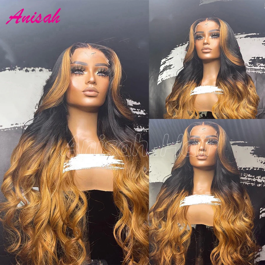 Парики из натуральных волос Ombre для чернокожих женщин 13x4 13x6 Прозрачный парик