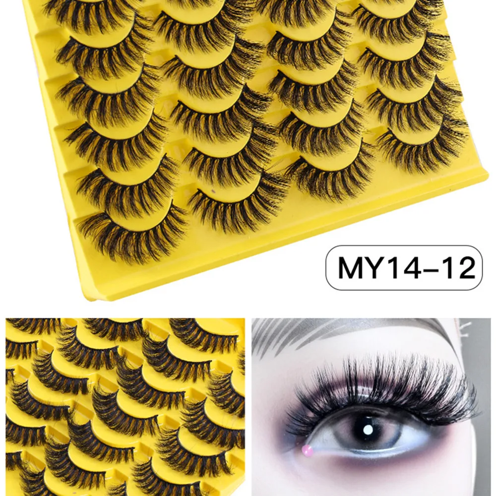 

14 Pairs 8D Faux Mink Eyelashes Natural Thick Long False Eyelashes Dramatic Fake Lashes Makeup Extension Faux Cils maquiagem