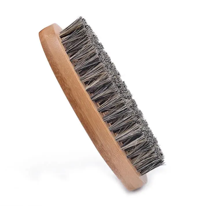 

Natural Boar Hair Bristle Beard Mustache Brush Shaving Comb Men Face Massage Round Wood Handle Handmade Beard Brushes SN826