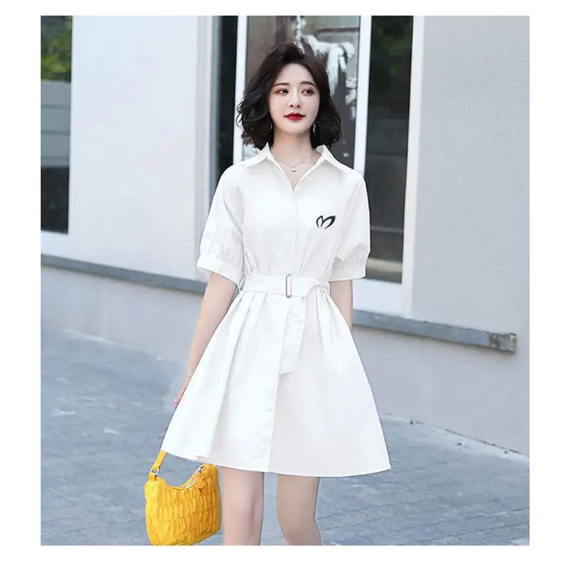 Mini Short Korean Casual Style Fashion Elegant Retro Prom Women's Dress Wrap Sexy Party Summer Light Color Dress Loose Fit