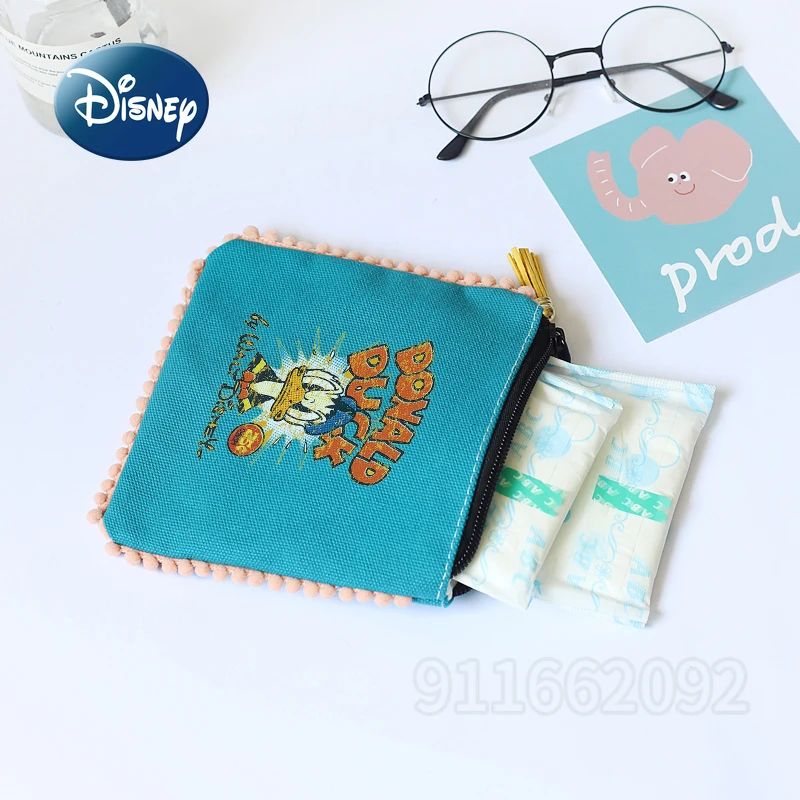 

Новый женский кошелек для монет Disney «Дональд Дак», модная вместительная сумка для хранения, роскошный брендовый высококачественный холщовый Кошелек для монет на молнии