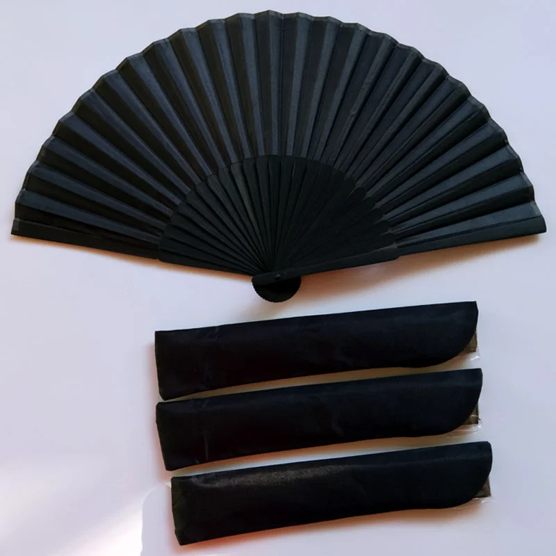 

2022 Chinese Style Black Vintage Hand Fan Folding Fans Dance Wedding Party Favor Chinese Dance Party Folding Fans Chinese Fan