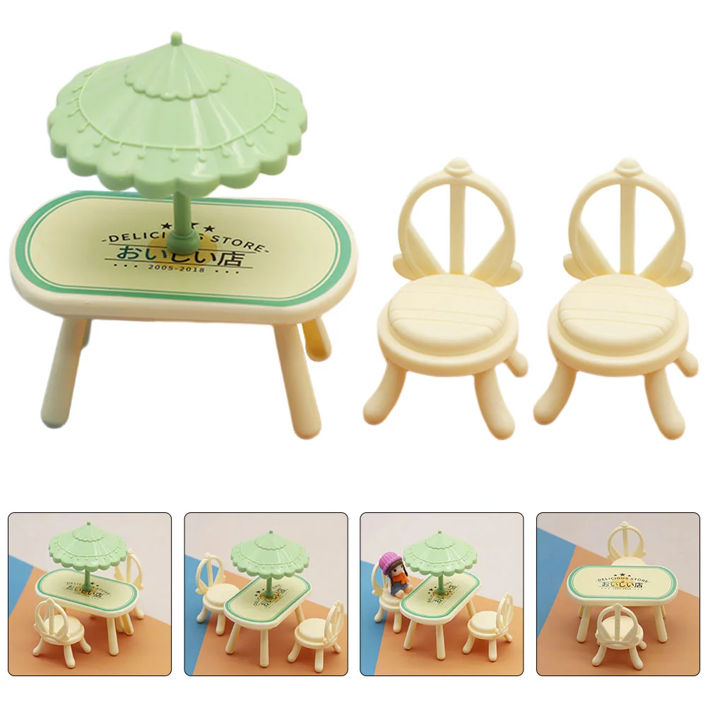 

Toy Mini Dining Table Ornament Furniture Miniature Bookcase House Chair Model Desktop Parasol Childrens Chairs