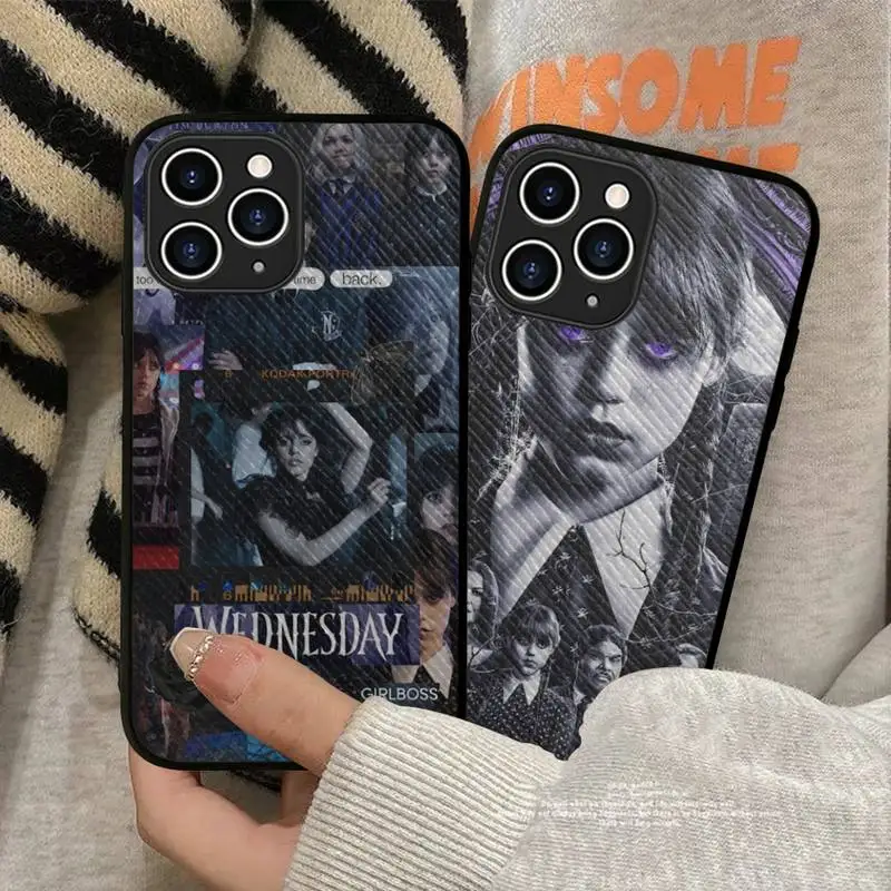 

Fashion design Wednesday Addams Family Phone Case Hard Leather Case for iPhone 11 12 13 Mini Pro Max 8 7 Plus SE 2020 X XR XS