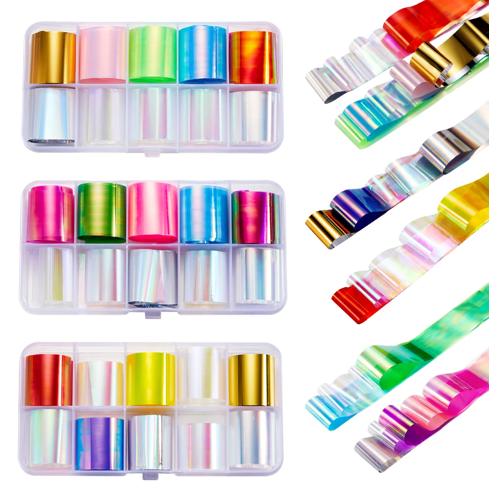 1 коробка Аврора пленка для ногтей стикер целлофановая бумага стекло Фольга