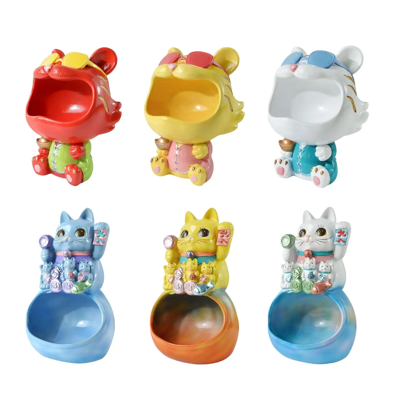 

Resin Animal Desk Storage Bowl Statue Figurine Table Decoration Key Box