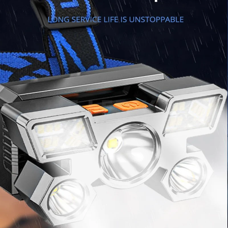 Фонарь налобный светодиодный Аккумуляторный с зарядкой от Usb 5 режимов работы