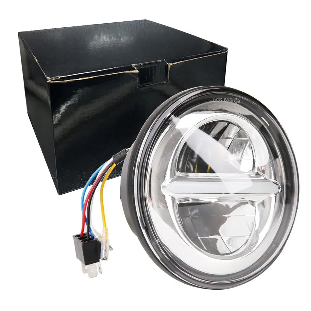 

5.75 INCH led projector headlight High Low beam with White DRL for Sportster Iron 883 Dyna Street Bob FXDB