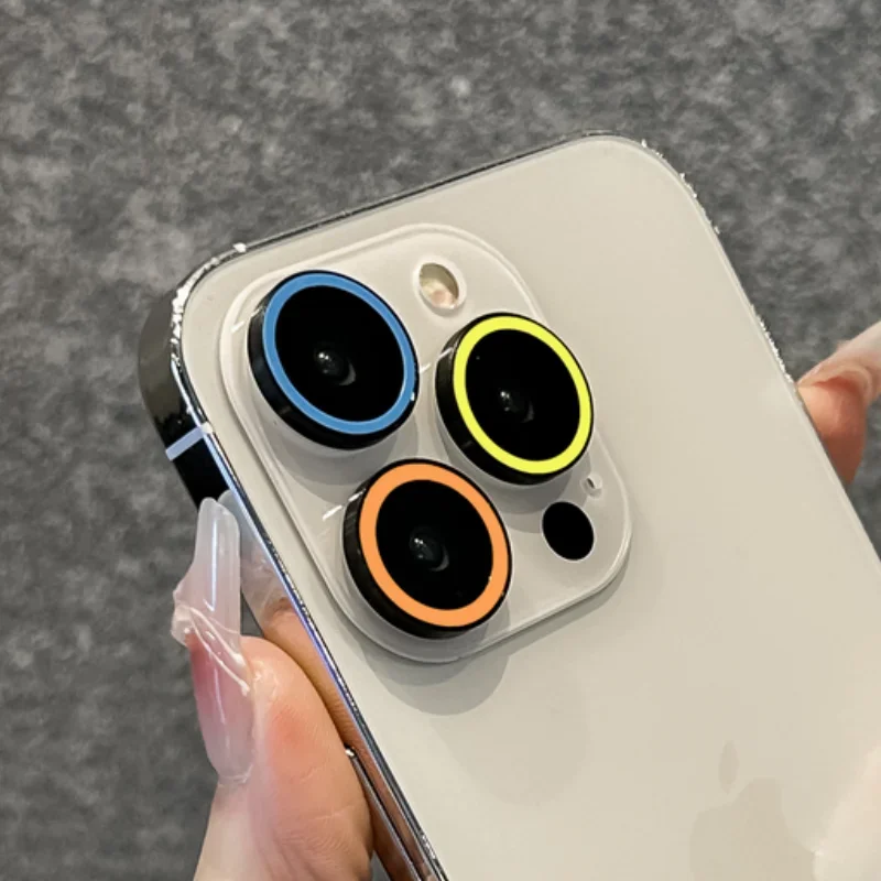 Светящаяся защитная пленка для объектива камеры IPhone 15 16 Pro Max защитное кольцевое