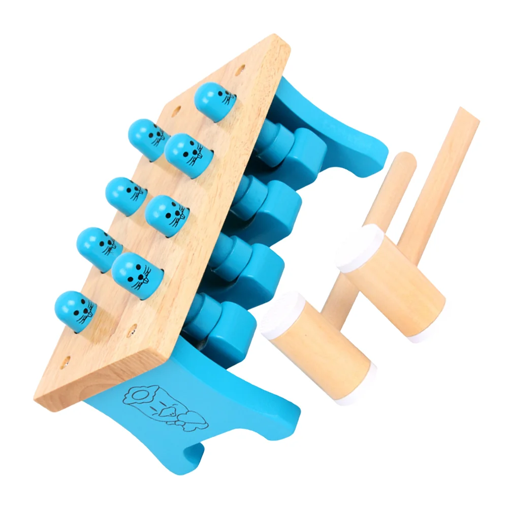 

1 Set Early Learning Plaything Wooden Mole Attack Playset for Children