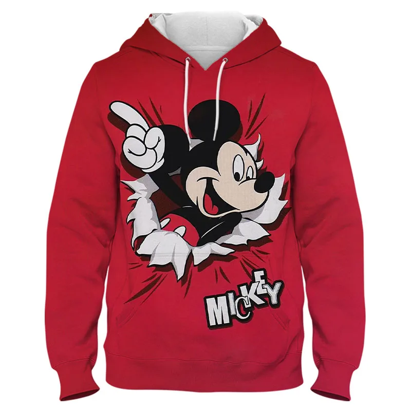 

Disney Anime Men's Hoodie Mickey Mouse Print 3d Pullover Hoodie Men's Casual Fashion Sweatshirt