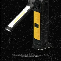 rechargeable cob led slim work light flashlight inspect folding lamp