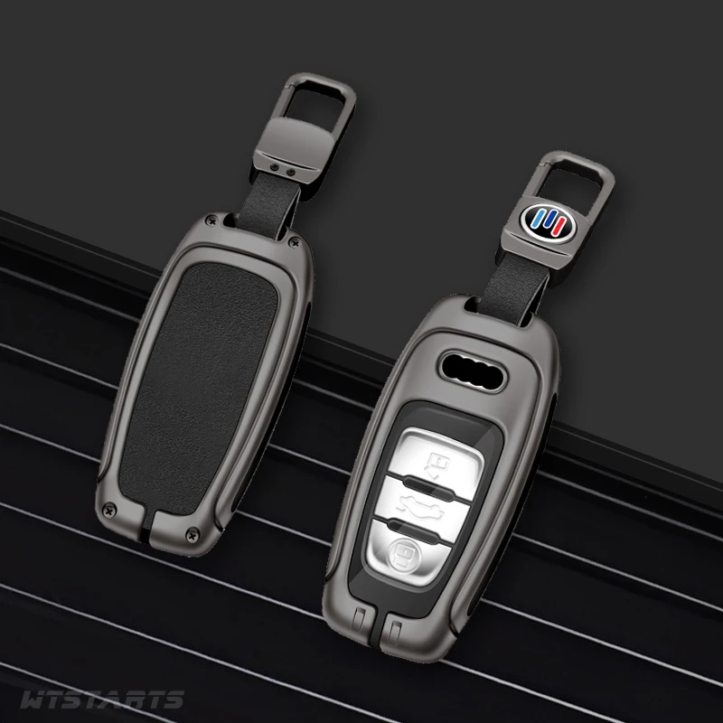 

Zinc Alloy Car Leather Keychain Case Shell For Audi A1 A3 A4 A5 A6 A8 Q3 Q5 Q7 S4 S5 S6 S8 R8 Key Protection Case Accessories