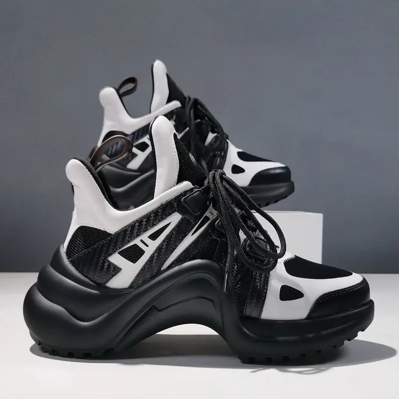 

Summer Mesh Breathable Shoes Sneakers Women Thick Sole Girls Sport Shoes Bright Green Fashion Casual Dad Shoes Female Footwear