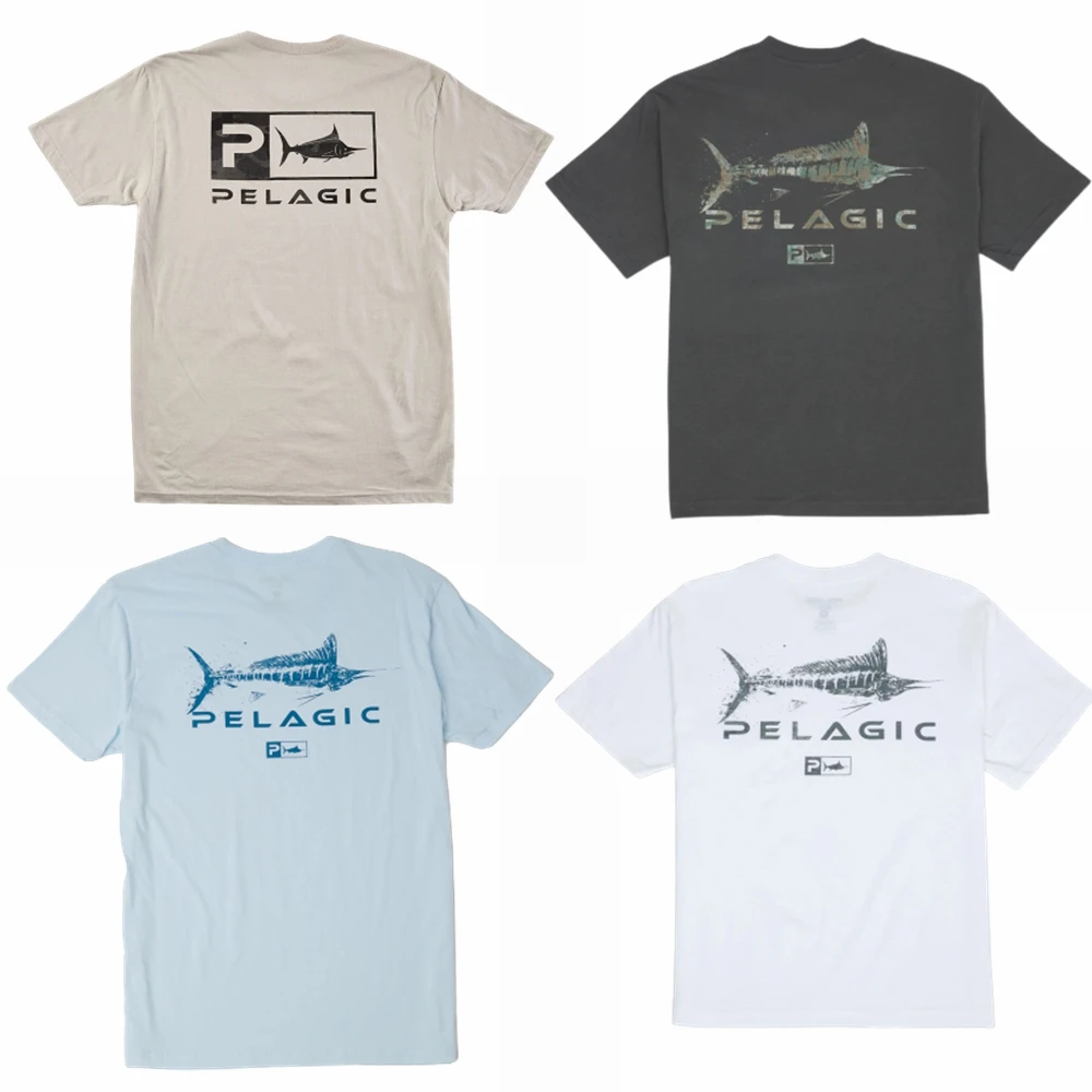PELAGIC Fishing Shirt Short-sleeve Anti-UV Fishing Clothes Summer Sports Dress Running Tops Breathable Sun Jersey Fish T-Shirt enlarge