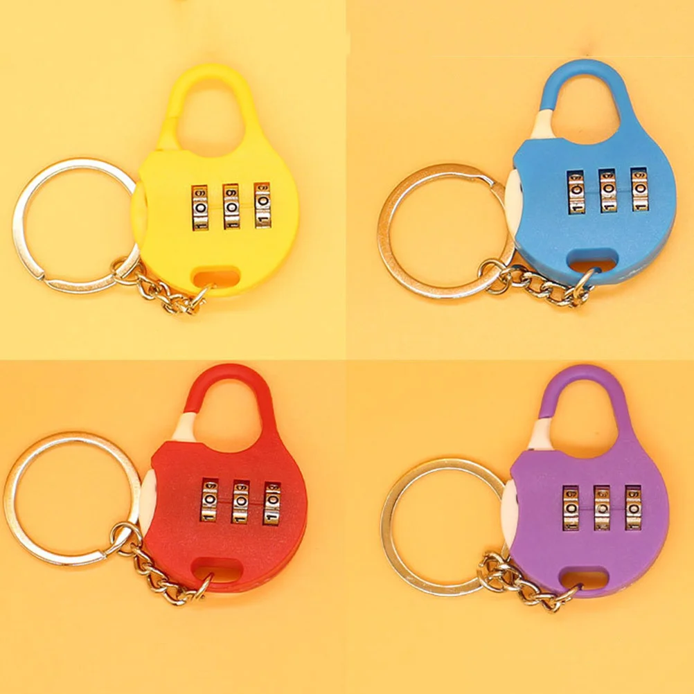 

4PCS Coded Lock Key Ring Decor Unique Key Chain Accessories Funny Kids for Child Friends Families Kids