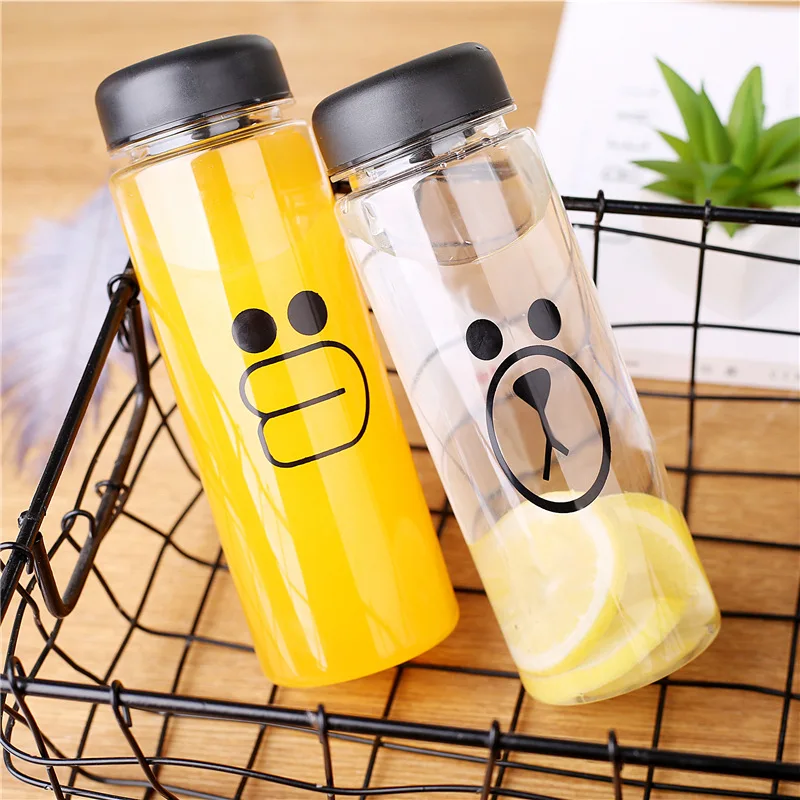 

500Ml Plastic Water Bottle Portable Leakproof Thermoplastic Plastic Cute Sports Outdoor Running Camping Hiking