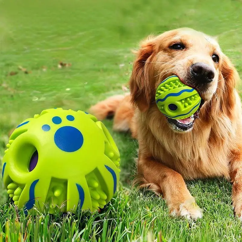 

Pet Toy Dog Self-healing Toy Dog Toy Giggling Sound Chewing Ball Relieve To Pet Molars Boredom Ball Rolling H9w3