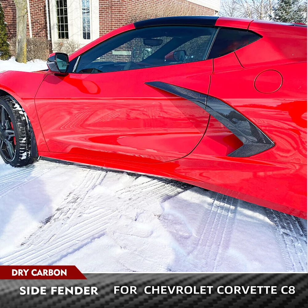 

Боковой бампер автомобиля, крыло, спойлер, накладка для Chevrolet Corvette C8 2022UP, комплекты бампера для сухой карбоновой дверной совок